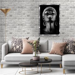 Afrika Güzeli Gümüş Gri Renkli Kanvas Tablo 