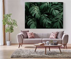 Tropikal Palmiye Yapraklı Resimli Kanvas Tablo