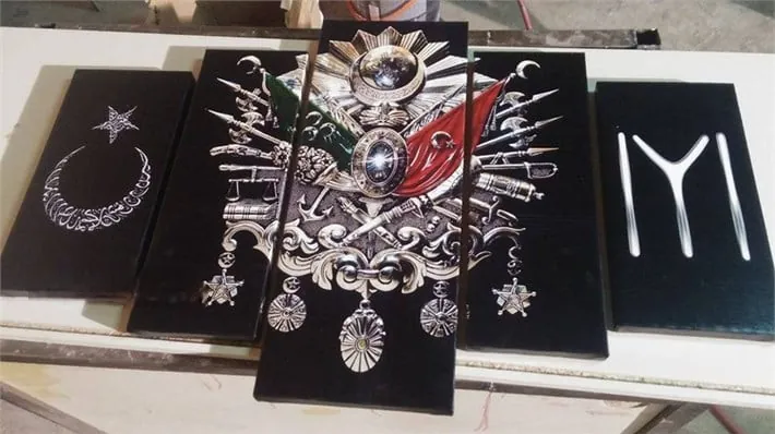 Kayı Boyu ve Ayyıldız Osmanlı Kanvas Tablo