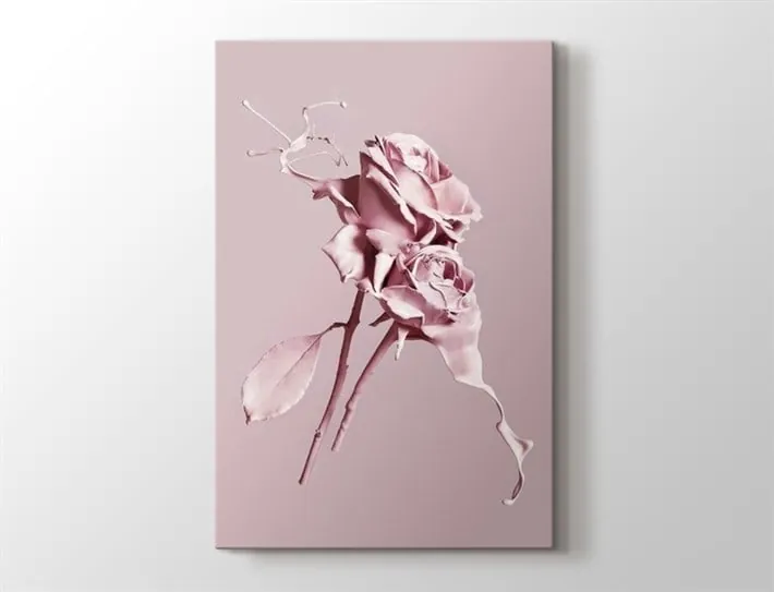Açık Pembe Renkli Romantik Güller Kanvas Tablo