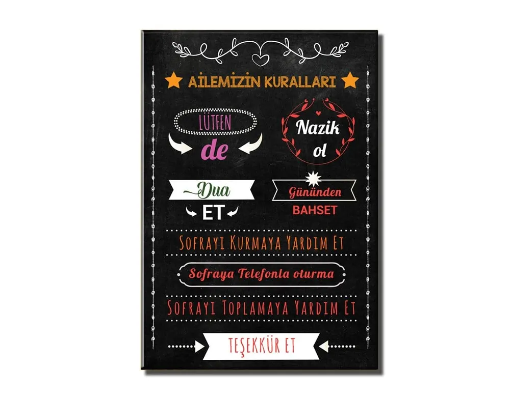 Ailemizin Kuralları Kanvas Tablo