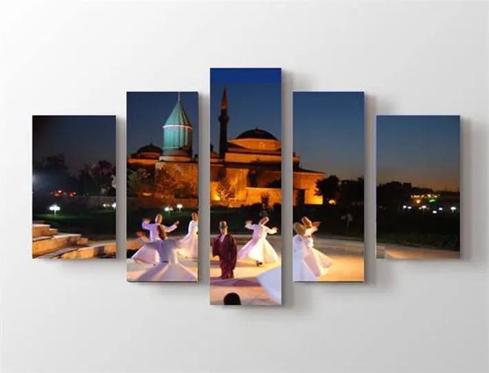 Mevlana Türbesi Semazenler Kanvas Tablo