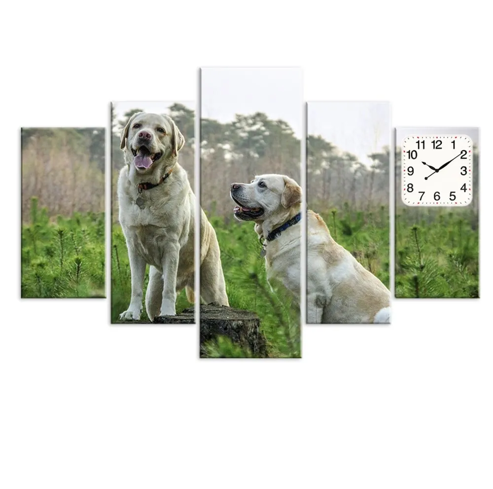 Golden Köpekler Dekoratif Kanvas Tablo