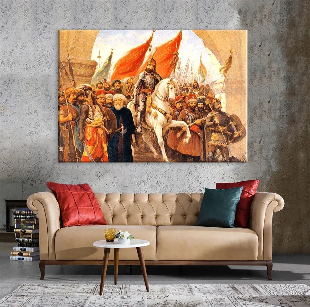 İstabulun Fethi Fatih sultan Mehmet 1453 Tek Parça Kanvas Tablo
