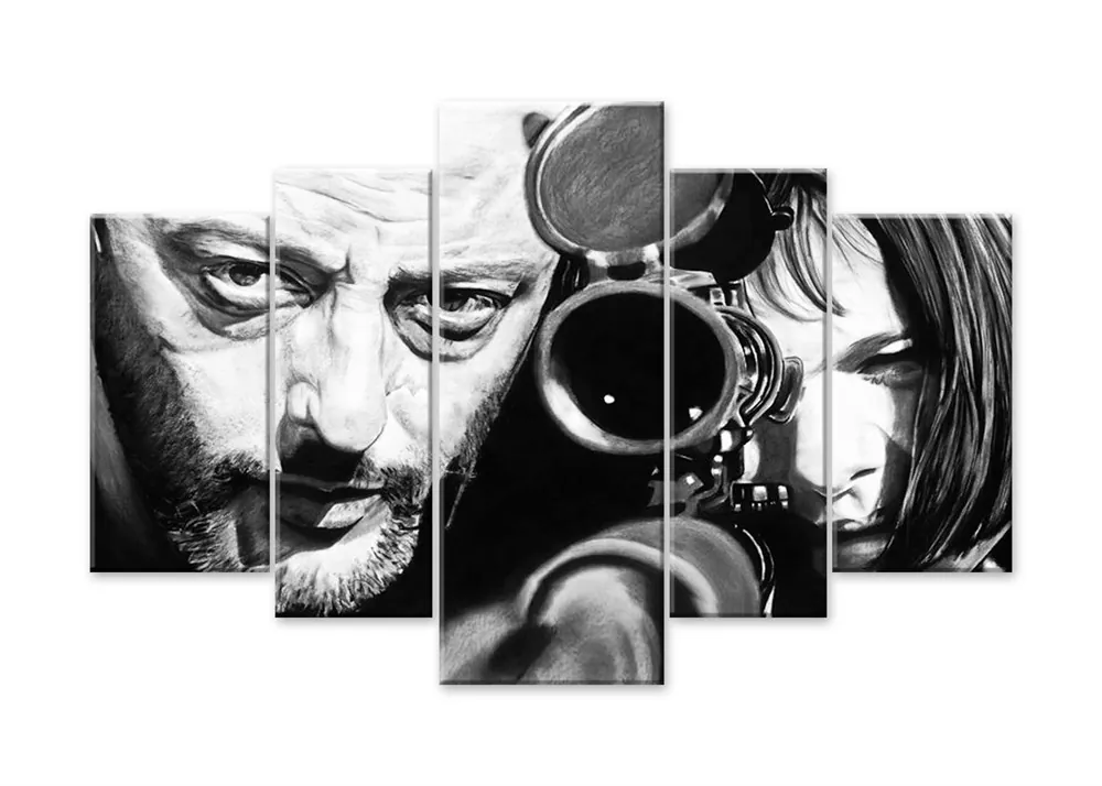 Leon Filmi 5 Parça Dekoratif Kanvas Tablosu