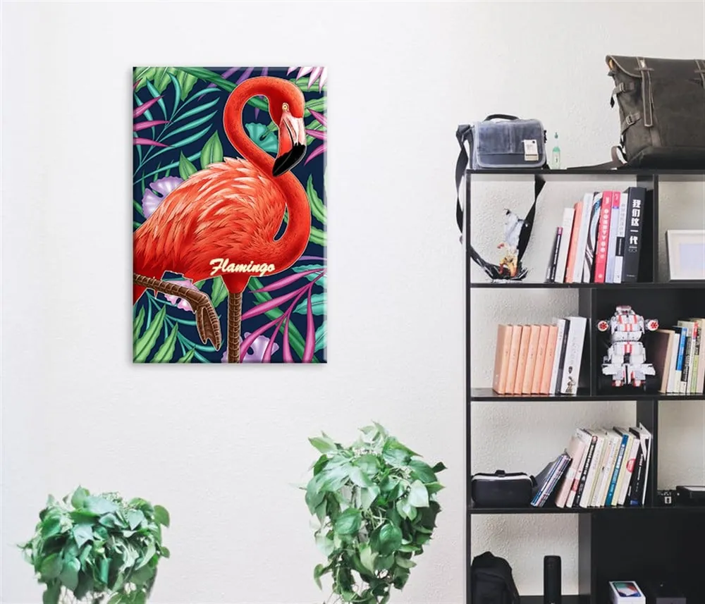 Turuncu Flamingo Kanvas Tablosu